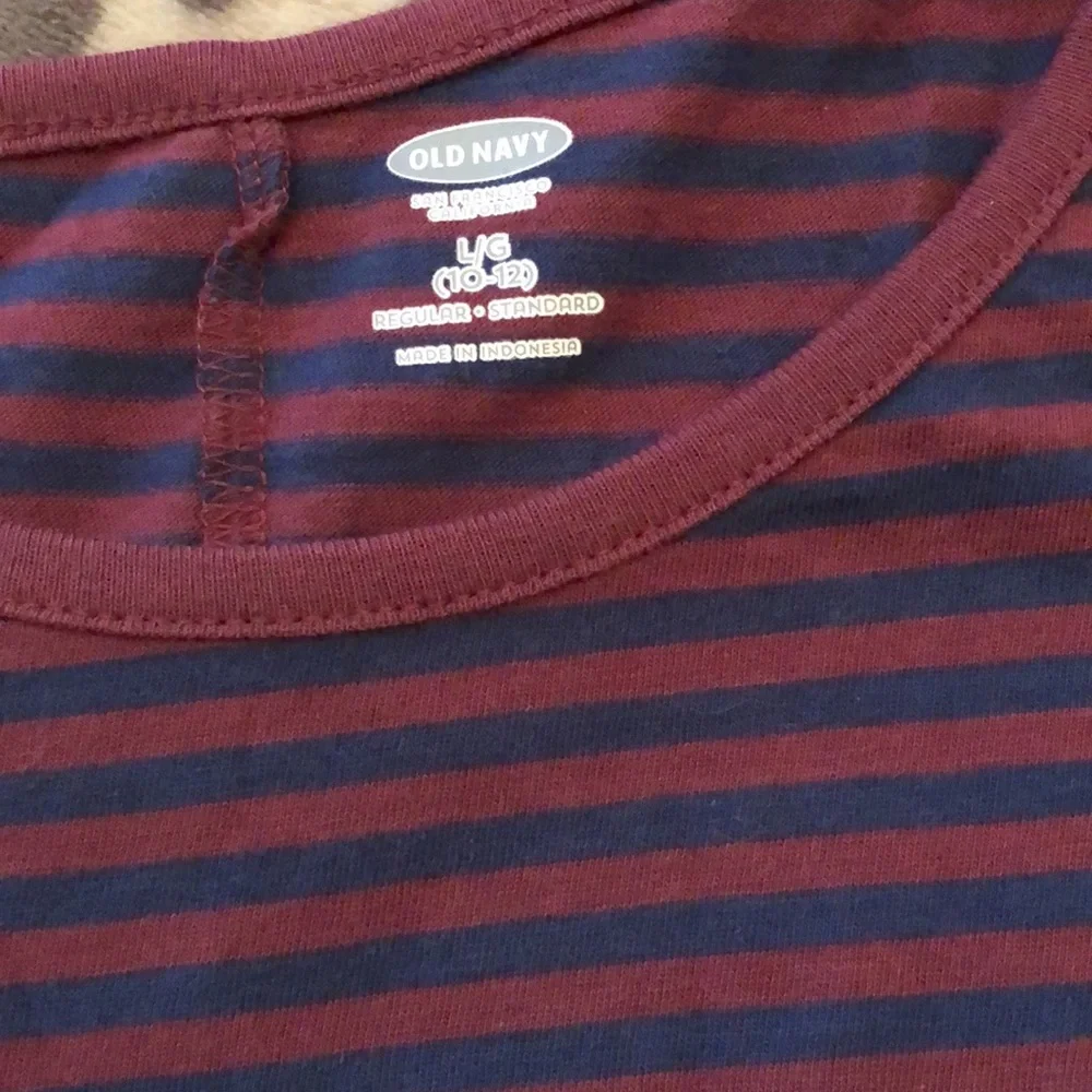 Old Navy Burgundy Stripe Fit & Flare Dress L 10 12